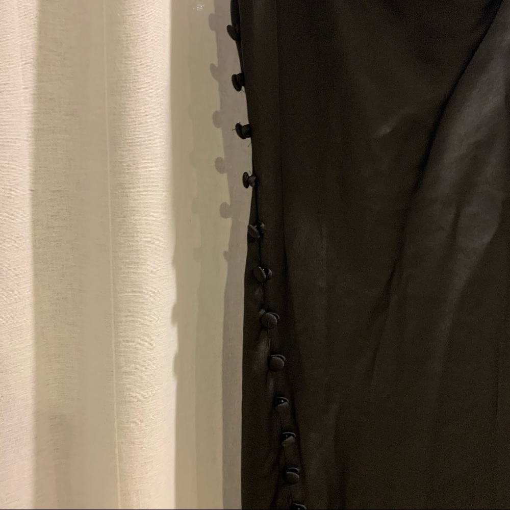 Zara satin, cowl neck black dress with slit - Picture 3 of 3